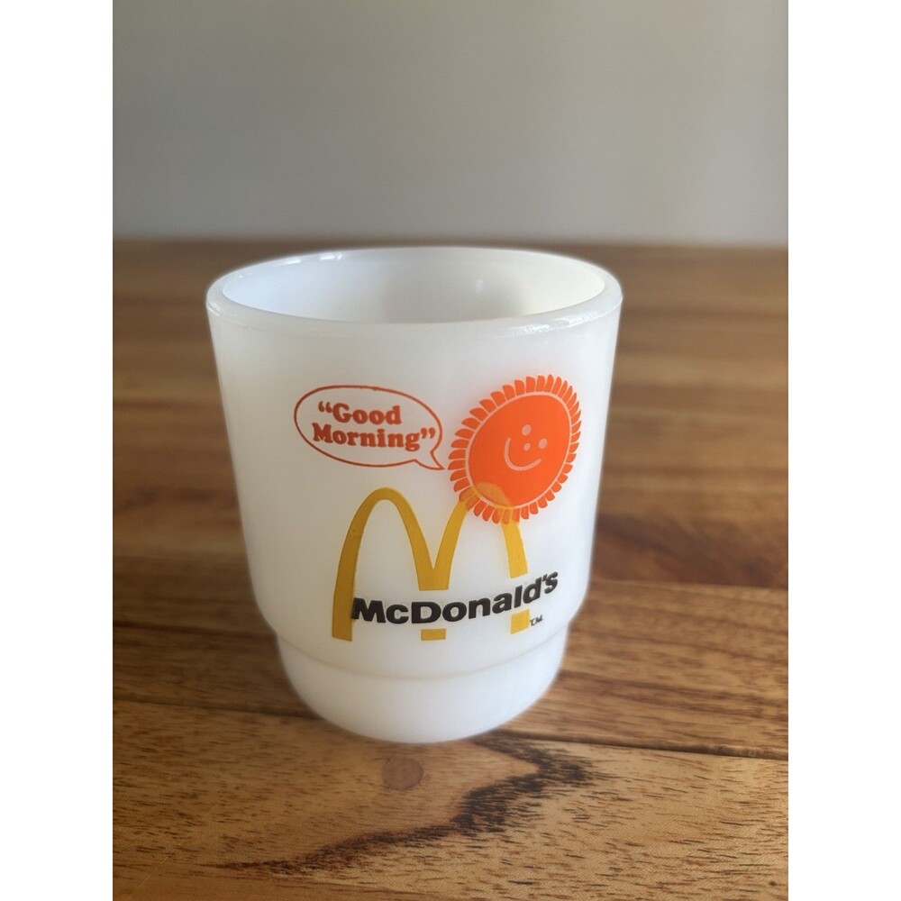 Vintage Anchor Hocking Fire King" McDonald's" Good Morning Sunshine Cup Mug